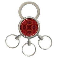 Maroon Triangle Pattern Seamless 3-ring Key Chain by Pakrebo