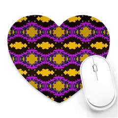 Seamless Wallpaper Digital Pattern Yellow Brown Purple Heart Mousepads by Pakrebo