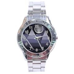 Background Stylized Scenery Stainless Steel Analogue Watch by Pakrebo