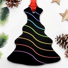 Wallpaper Background Colors Neon Christmas Tree Ornament (two Sides) by Bajindul