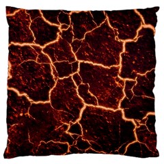 Lava Fire Large Cushion Case (one Side) by Bajindul