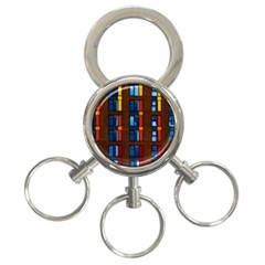 Architecture Color Colour Windows 3-ring Key Chain by Pakrebo