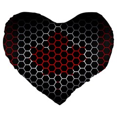 Canada Flag Hexagon Large 19  Premium Flano Heart Shape Cushions by HermanTelo