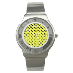 Yellow Eyes Stainless Steel Watch by snowwhitegirl