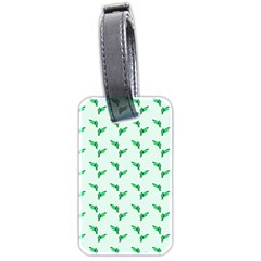 Green Parrot Pattern Luggage Tag (two Sides) by snowwhitegirl