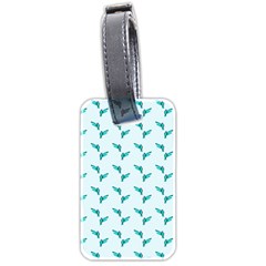 Blue Parrot Pattern Yellow Plaid Flannel Luggage Tag (two Sides) by snowwhitegirl