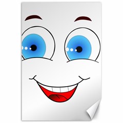 Smiley Face Laugh Comic Funny Canvas 24  X 36  by Sudhe