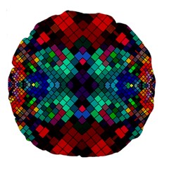 Abstract Art Background Design Large 18  Premium Round Cushions by Wegoenart