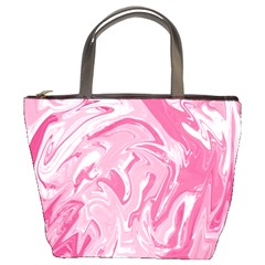 Marble Painting Texture Pattern Pink Bucket Bag by Simbadda