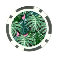 Painting Leaves Tropical Jungle Poker Chip Card Guard by Simbadda