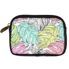 Leaves Tropical Plant Summer Digital Camera Leather Case by Simbadda