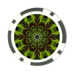 Abstract Flower Artwork Art Floral Green Poker Chip Card Guard by Sudhe