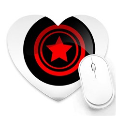 Star Black Red Button  Heart Mousepads by Pakrebo