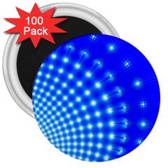 Digital Arts Fractals Futuristic Blue 3  Magnets (100 Pack) by Pakrebo