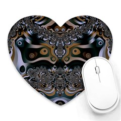 Fractal Art Artwork Design Heart Mousepads by Pakrebo