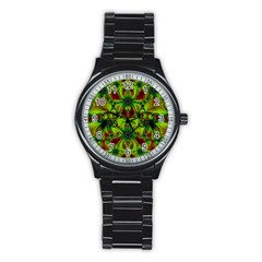 Abstract Art Fractal Artwork Stainless Steel Round Watch by Pakrebo