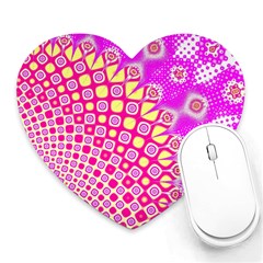 Digital Arts Fractals Futuristic Pink Heart Mousepads by Pakrebo