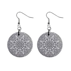 Mandala Drawing Unique Art Pattern Mini Button Earrings by Wegoenart