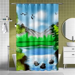 Digital Art Artwork Drawing Shower Curtain 48  X 72  (small)  by Wegoenart