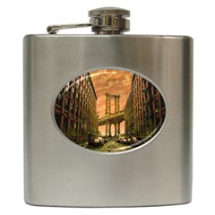 Architecture Buildings City Bridge Hip Flask (6 Oz) by Wegoenart