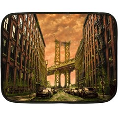 Architecture Buildings City Bridge Double Sided Fleece Blanket (mini)  by Wegoenart