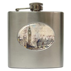 London Westminster Bridge Building Hip Flask (6 Oz) by Wegoenart