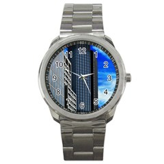 Architecture Frankfurt Houses Sport Metal Watch by Wegoenart