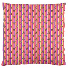 Pink Stripe & Roses Standard Flano Cushion Case (one Side) by charliecreates