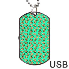 Tropical Aqua Avocadoes Dog Tag Usb Flash (two Sides) by snowwhitegirl