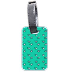 Zodiac Bat Pink Teal Luggage Tag (two Sides) by snowwhitegirl