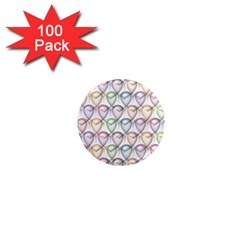 Valentine Hearts 1  Mini Magnets (100 Pack)  by HermanTelo