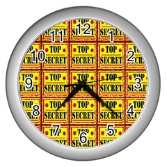 Top Secret Wall Clock (silver) by ArtworkByPatrick