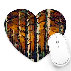 Forest Woods Trees Night Shadows Heart Mousepads by Pakrebo