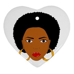 African American Woman With ?urly Hair Ornament (heart) by bumblebamboo