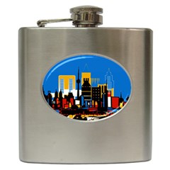 Architecture City House Window Hip Flask (6 Oz) by Pakrebo