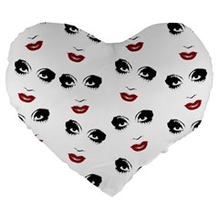 Bianca Del Rio Pattern Large 19  Premium Flano Heart Shape Cushions by Valentinaart