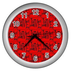 Love 1 Wall Clock (silver) by ArtworkByPatrick