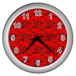 Love 1 Wall Clock (Silver) Front