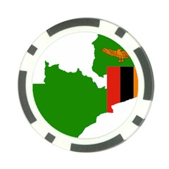 Zambia Flag Map Geography Outline Poker Chip Card Guard by Sapixe