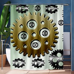 Gear Background Sprocket Shower Curtain 60  X 72  (medium)  by HermanTelo