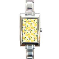 Fruits Template Lemons Yellow Rectangle Italian Charm Watch by Pakrebo