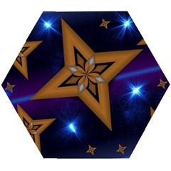 Star Background Wooden Puzzle Hexagon by HermanTelo