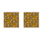 Textile Flowers Pattern Cufflinks (Square) Front(Pair)