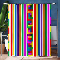 Rainbow Geometric Spectrum Shower Curtain 60  X 72  (medium)  by Mariart