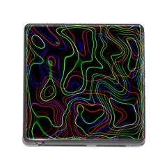 Neon Waves                                  Memory Card Reader (square) by LalyLauraFLM