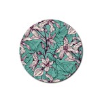 Vintage Floral Pattern Rubber Coaster (Round)  Front