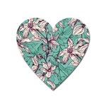 Vintage Floral Pattern Heart Magnet Front