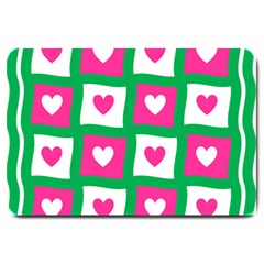 Pink Love Valentine Large Doormat  by Mariart