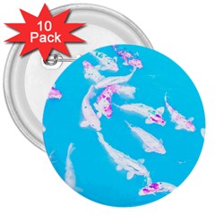 Koi Carp Scape 3  Buttons (10 Pack)  by essentialimage