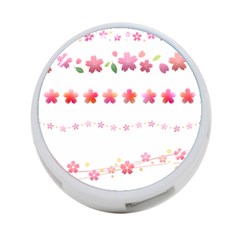 Sakura Border Cherry Blossom 4-port Usb Hub (two Sides) by Simbadda